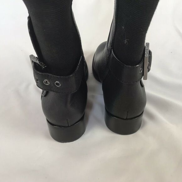 Tory Burch Leather Over the Knee Riding Boots Size 5 Black Low Block Heel - Picture 4 of 10